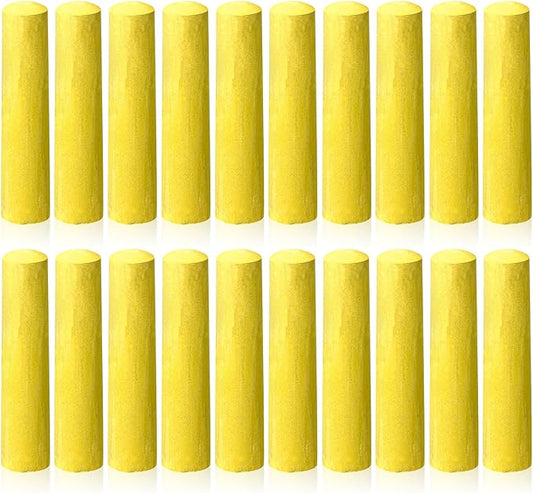 20 Pcs Sidewalk Chalks for Kids Non Toxic Jumbo Chalk for Party Gift Outdoor Art Classroom Play Painting (Yellow)