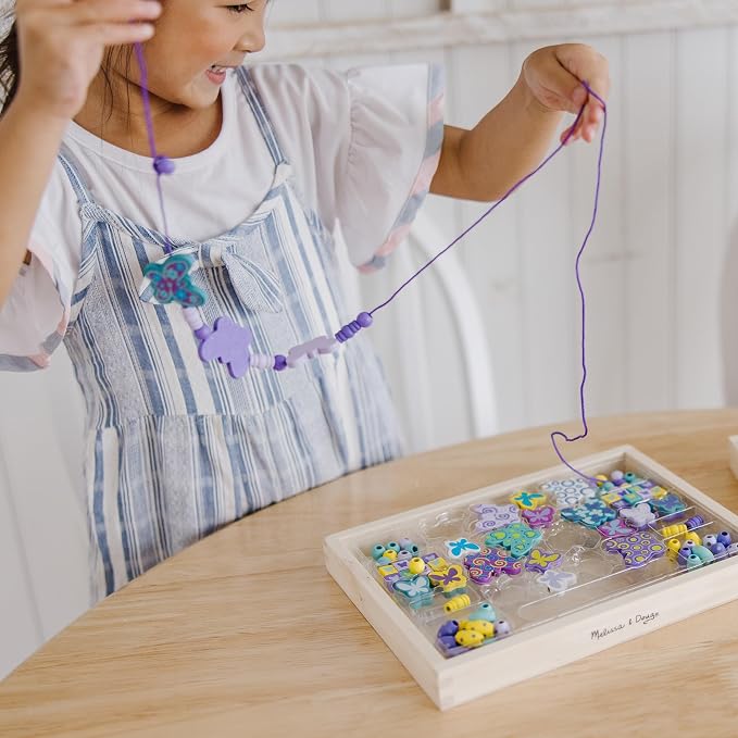 Melissa & Doug Created by Me! Butterfly Beads Wooden Bead Kit, 150+ Beads - Image 5