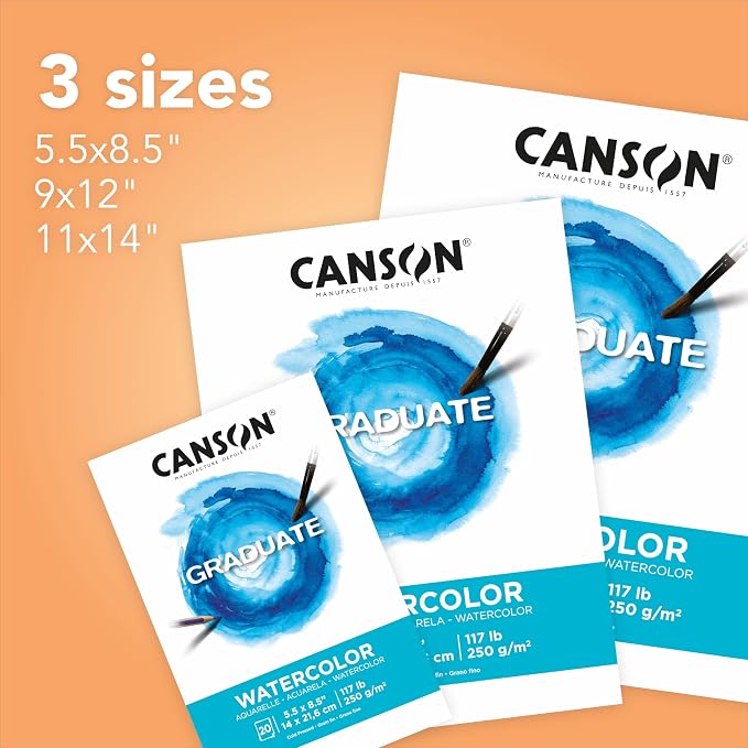 Canson Graduate Watercolor Pad, 9x12 inch, 20 Sheets | Artist Paper - Image 4