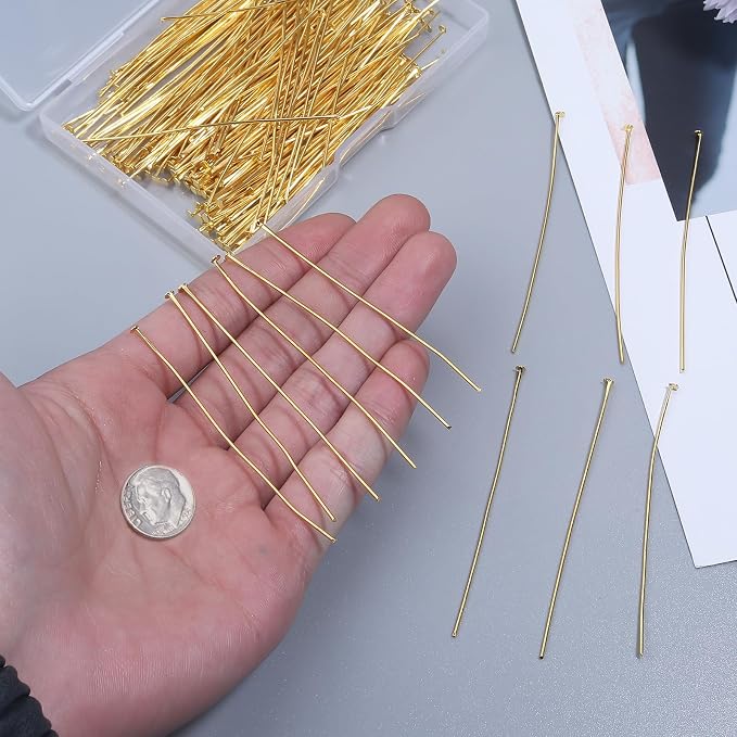 200 Pcs 70mm/2.76 Inch 21 Gauge Head Pins - Image 3