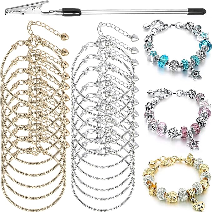 20 Pieces Snake Chain Charm Bracelet by BRACELETMAKINGKIT