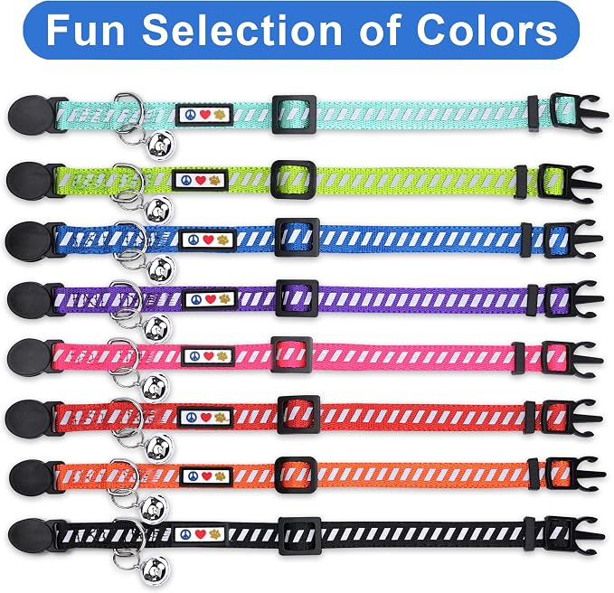 Pawtitas Personalized Green Reflective Cat Collar – Adjustable Custom Collar - Image 7