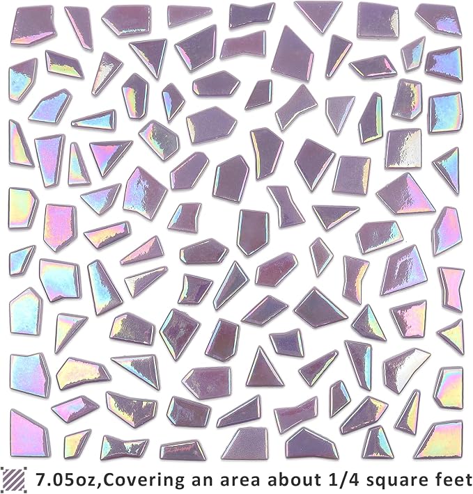 Youway Style Iridescent Purple Glass Mosaic Tiles - Image 6