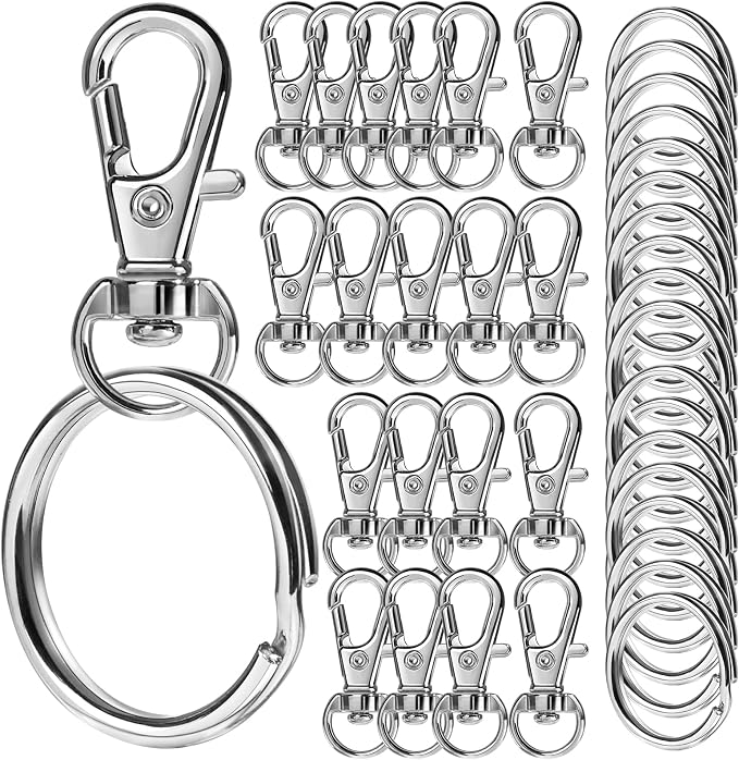 LEOBRO 100PCS Keychain Clip and Key Ring, Lobster Claw Clasps, Key Chain Rings by LEOBRO