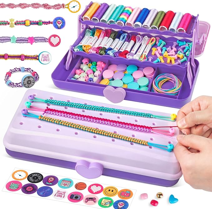 TingingYuli Friendship Bracelet Making Kit, 3-Layer Storage Box, Gift 6-12 | by Tingingyuli