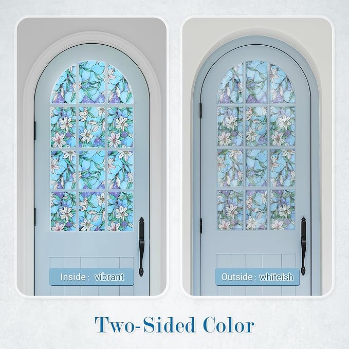 rabbitgoo Stained Glass Window Privacy Film, 23.6" X 157.4" | Anti UV Heat - Image 4