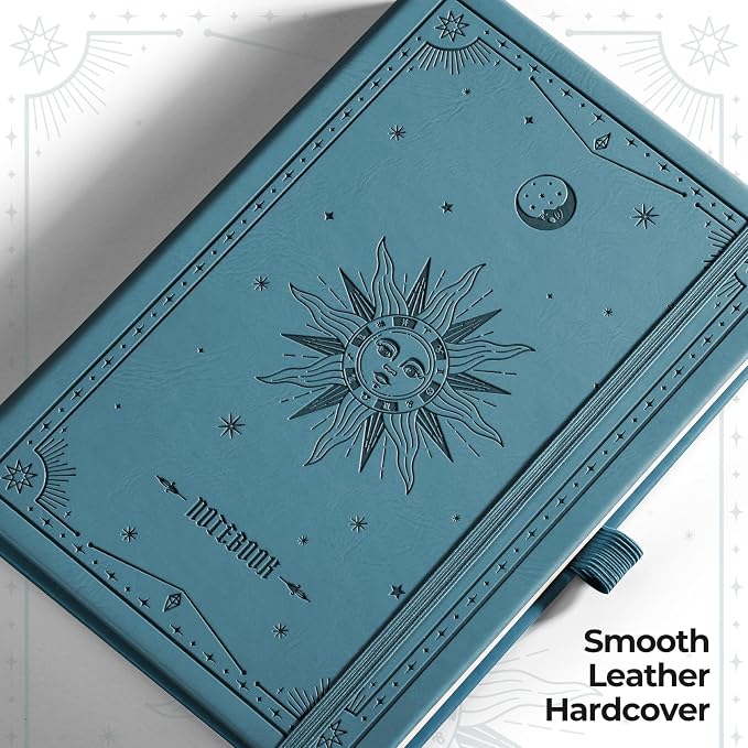 EMSHOI Graph Grid Journal Notebook, 320 Pages, A5 Size | Leather Hardcover - Image 2