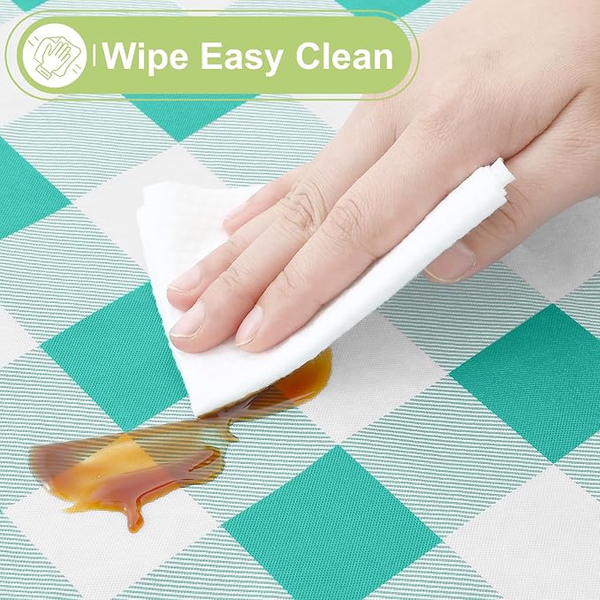 Smiry Rectangle Table Cloth, Waterproof Vinyl Tablecloths - Image 3