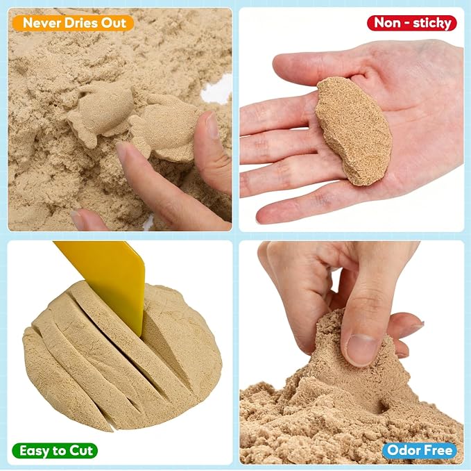 FURWEY 3lbs Play Sand, Natural Brown Sensory Sand, Suitable - Image 3