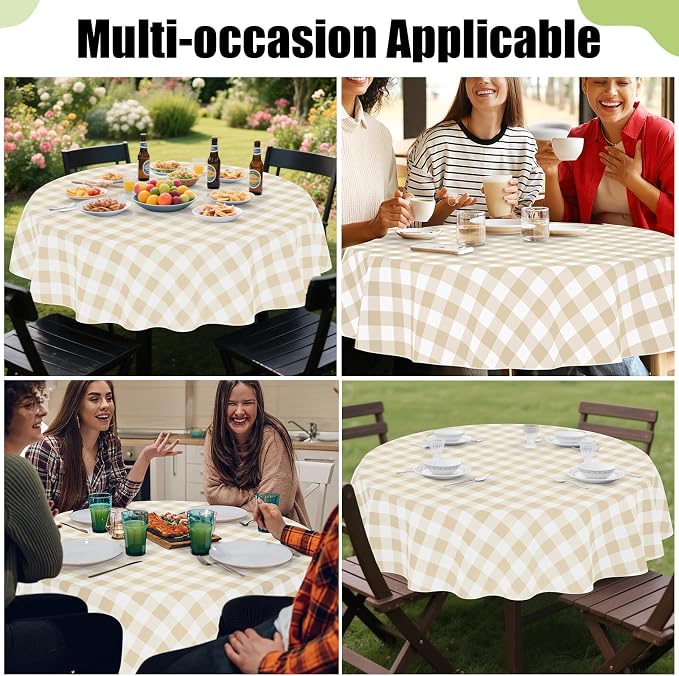 Smiry Plastic Table Cloth, Waterproof Vinyl Tablecloth - Image 6
