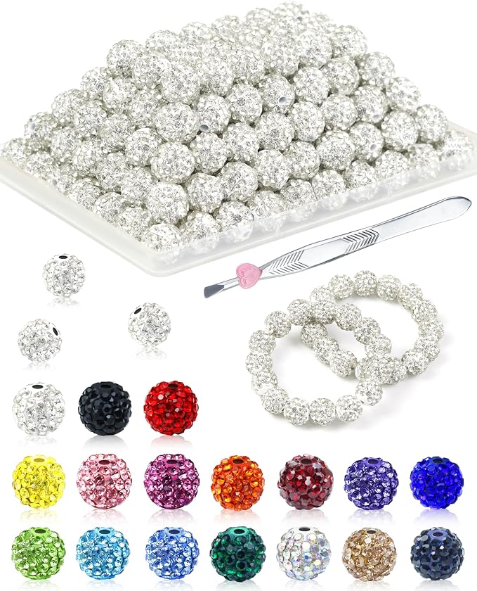 120PCS FIVEIZERO White Rhinestone Beads by FIVEIZERO