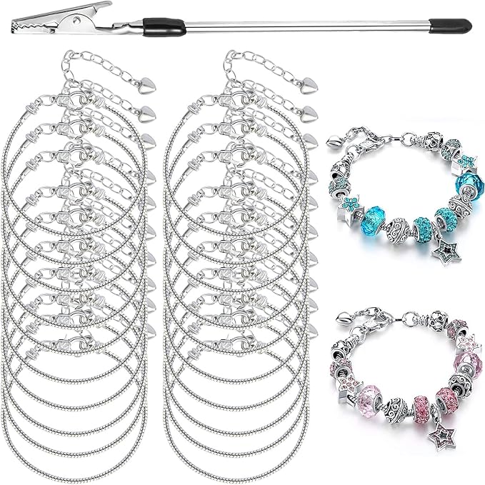 ZYEHXED 20PCS Snake Chain Charm Bracelet by BRACELETMAKINGKIT