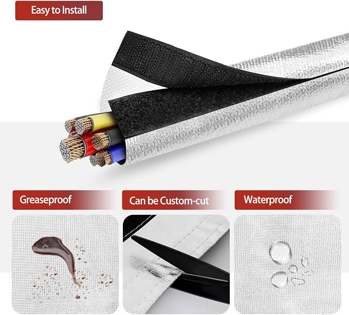Wire Heat Shield Wrap for Car Hose Lines, 1-1/4" I.D.x 10FT, - Image 5