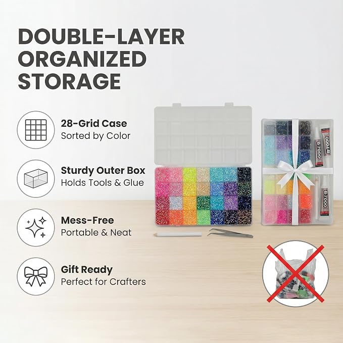 11000Pcs 5MM Rhinestones for Bedazzling Crafting, Bedazzler Kit - Image 6