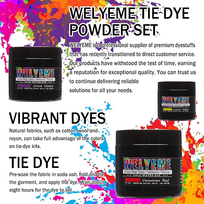 Cold Water Dye Roral Red, Tie Dye Powder, Fabric Dye Powder - Image 2
