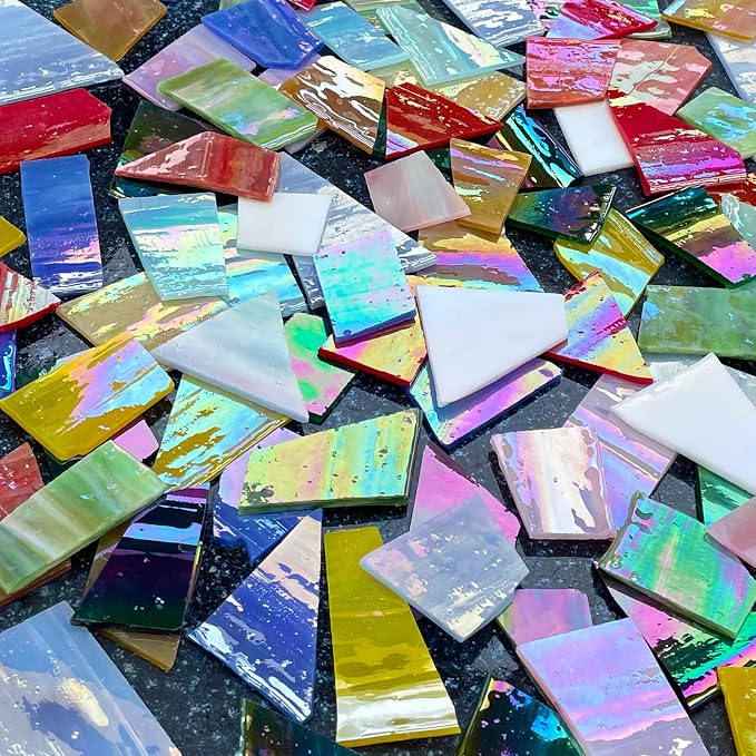 LITMIND 2.2LB Iridescent Mixed-Color Stained Glass Scraps - Image 5