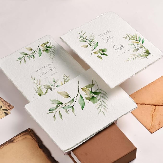 LEATHER VILLAGE Handmade Rough Textured Watercolor Paper 12.5x16.5 in White | - Image 9