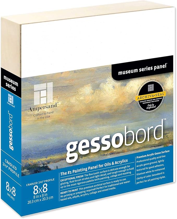 Ampersand Gessobord for Acrylic, Oil and Mixed Media, 3/4 Inch Depth Cradle by AmpersandArtSupply