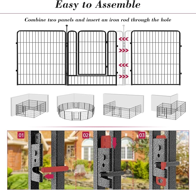 Dog Playpen 32 inch 36 Panels Indoor Outdoor Dog Pen - Image 5