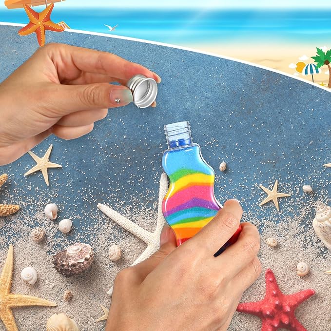 Nuenen 200 Pcs Sand Art Bottles Bulk Wave Shaped Plastic Container - Image 4