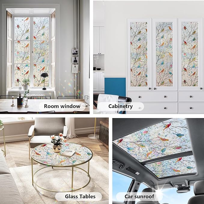 Ranzdn Window Privacy Film, Stained Glass, Static Cling, 17.5" x 78.7" | No - Image 4
