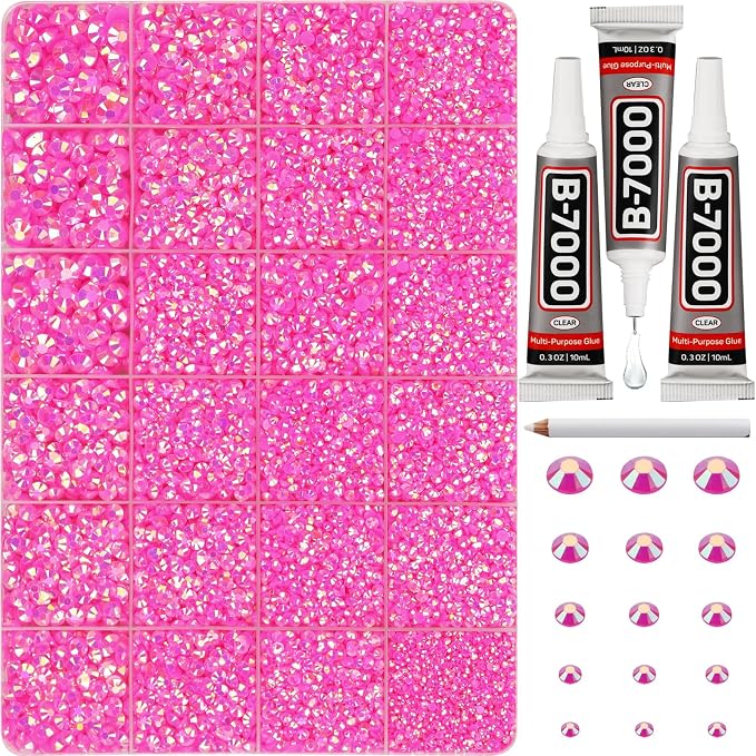 33000Pcs Hot Pink AB Rhinestones by Worthofbest