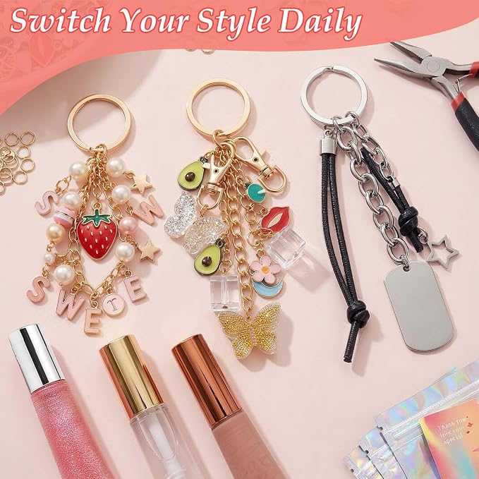 Lemosyu 383Pcs Keychain Making Kit Charms - Image 5