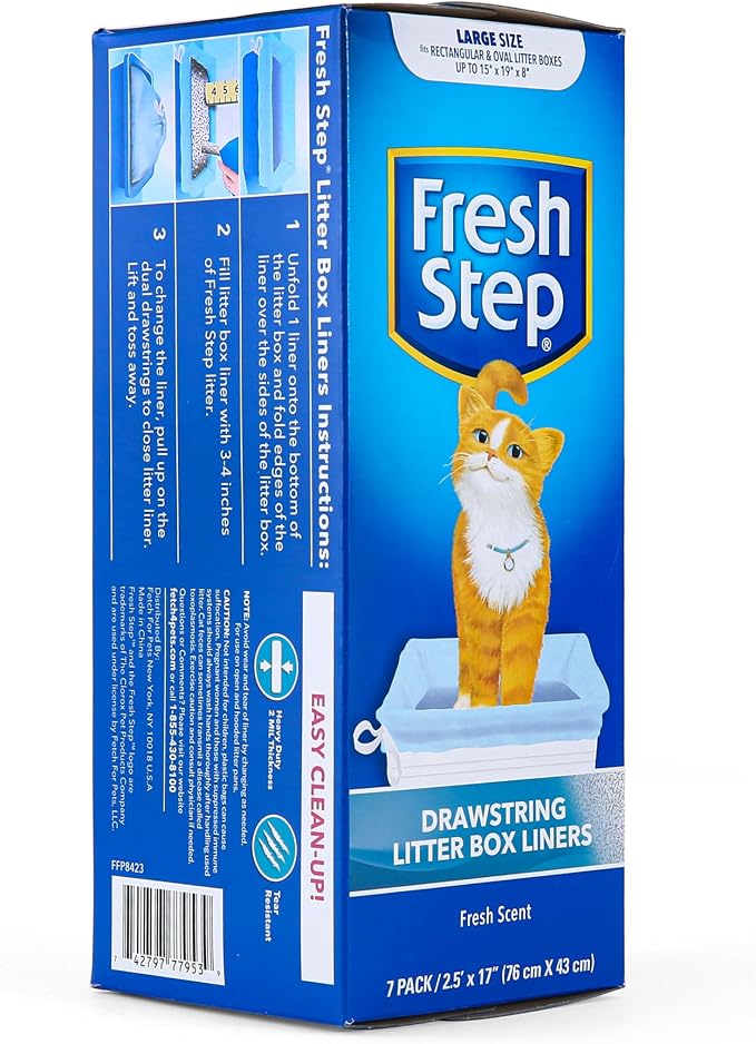 Fresh Step Drawstring Cat Litter Box Liners, Fresh Scent - Image 3