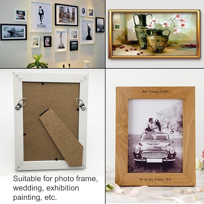 100 Pack Small D-Ring Steel Picture Hangers with Screws Picture Frames Picture Hang Solutions, for Hanging Clock Paintings Artwork Picture Frame Hook Photos