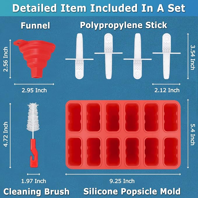 Silicone Popsicle Molds 12-cavity, DIY Ice Pop Mold - Image 6