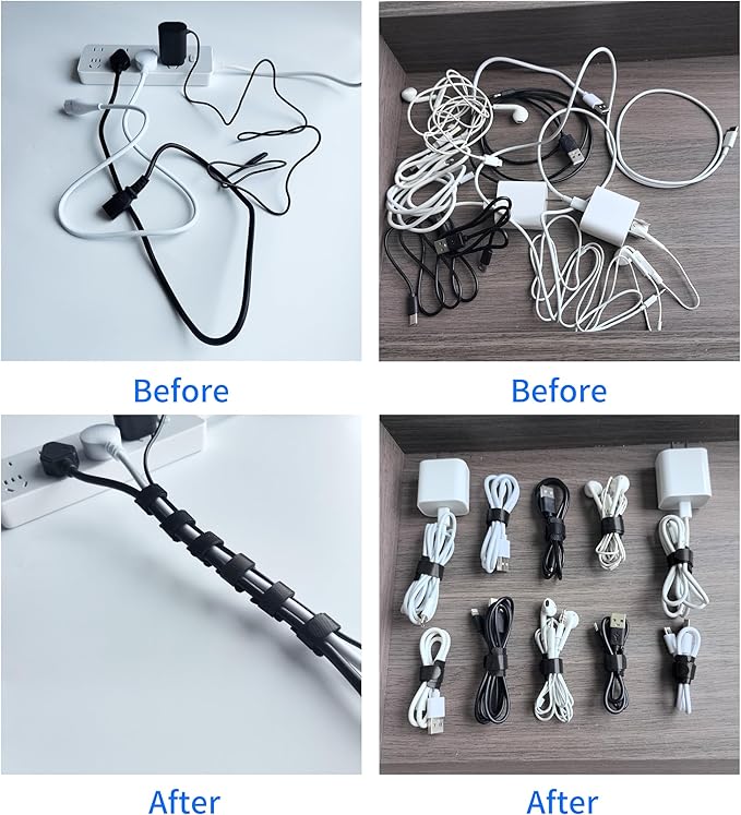 100 PCS 8 Inches Black Reusable Cable Ties, Adjustable Cord Straps, Cable - Image 3