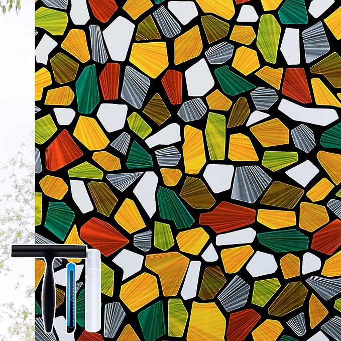 Volcanics Decorative Stained Glass Window Privacy Film by Volcanics