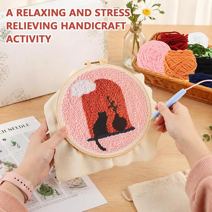 DIY Punch Needle Kit, Cat on the Windowsill - Image 4