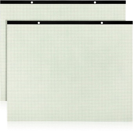 2 Pcs 22 x 17'' Large Engineering Paper Pad 4" x 4" Graph Paper Pad for Blueprint Drawings Drafting Paper Sketching Engineering Pad for Engineer Architect Designer Mathematician(Green Beige)