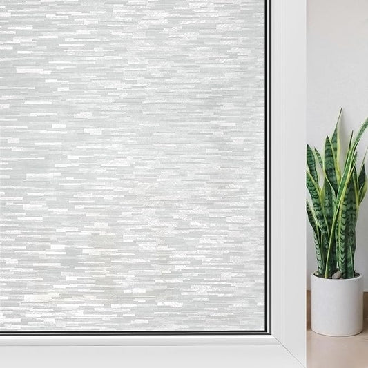 Haton Window Privacy Film, Frosted Glass Static Cling Sun Heat Blocking Window Clings, Frosting Opaque Coverings Stickers Tint for Home Office Door, Non Adhesive, White 23.6" x 118.1"