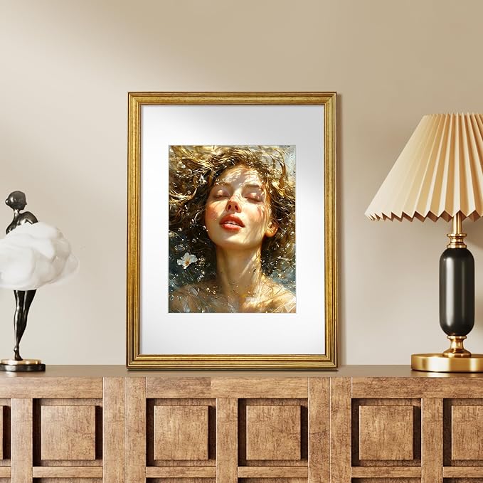upsimples Vintage 12x16 Frame, Antique Gold Frame Displays 8.5 by 11 - Image 7