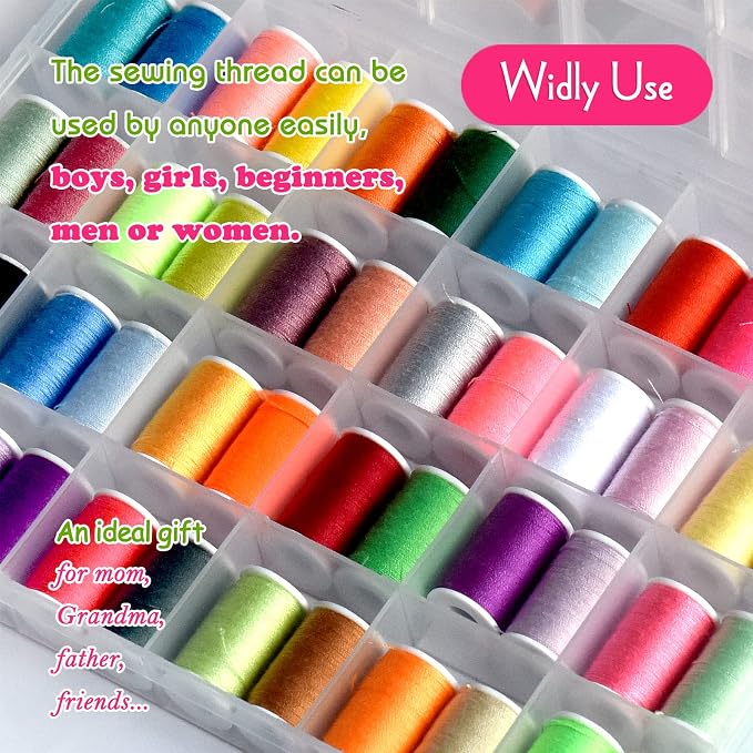 48 Rainbow Color Set of Handy Polyester Sewing Threads - Image 6