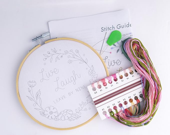 FUNATIC Live Laugh Leave By Nine Embroidery Kit | Funny Beginner Needle Work - Image 2