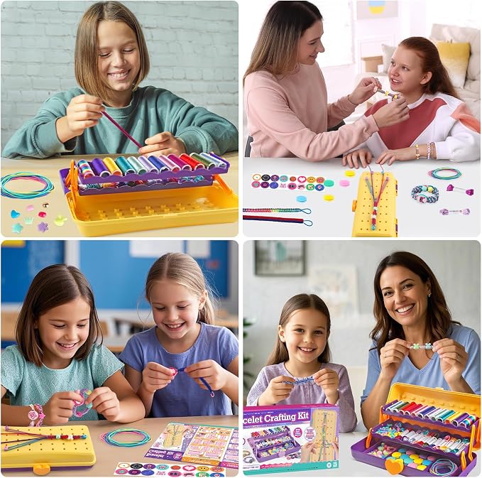 TingingYuli Friendship Bracelet Making Kit, 3-Layer Storage Box, Gift 6-12 | - Image 5