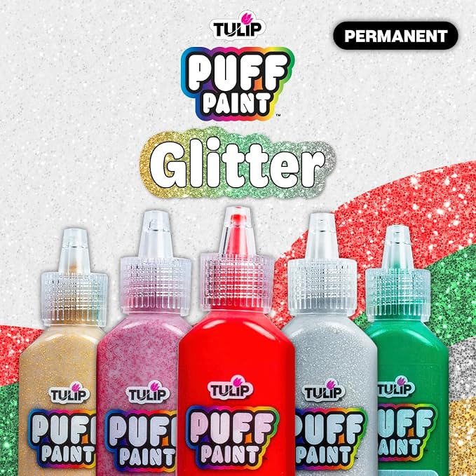 Tulip Glitter Puff Paint Pack, Permanent Multi-Surface Craft Paint - Image 5