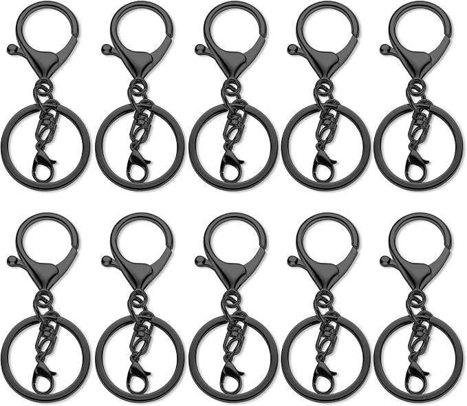 Gkeygo 10 Pack a Set Metal Lobster Claw Clasps and Key Rings, Key Chain - Image 9
