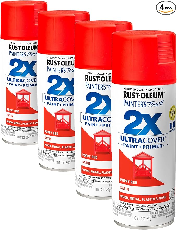 Rust-Oleum 334084 Painter's Touch 2X Ultra Cover Spray Paint, 12 oz, Satin by Rust-Oleum