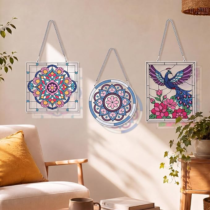 73 Pcs Mandala Stained Glass Painting Starter Kit - Image 5