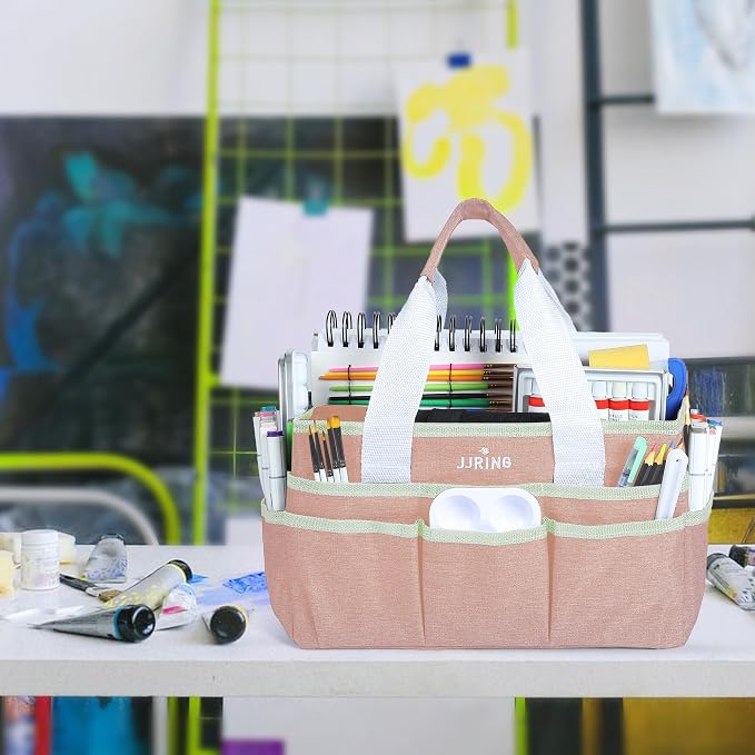 JJRING Craft Organizer Tote Bag, Art Storage Caddy - Image 2