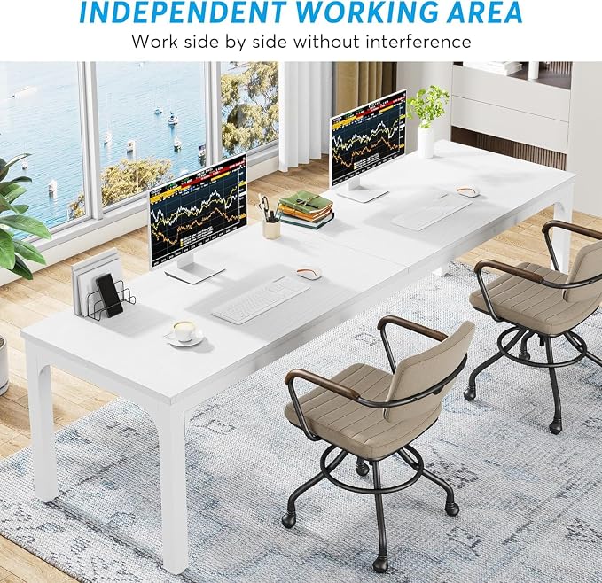 Tribesigns 78.7 Inches Extra Long Computer Desk 2 Person Desk, Double Long Desk - Image 5