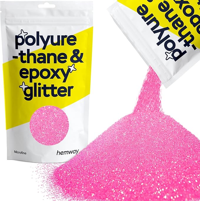 Hemway Polyurethane & Epoxy Resin Glitter 100g / 3.5oz Metallic Crystal Flake Additive for Flooring Jewelry Tumblers Glass Pigment - Microfine (1/256" 0.004" 0.1mm) - Baby Pink Iridescent