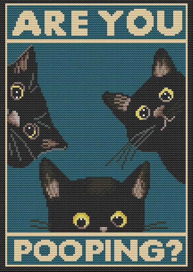 Eiazuiks Stamping Cross Stitch Kit, Cats Counting Cross Stitch Kit by Eiazuiks