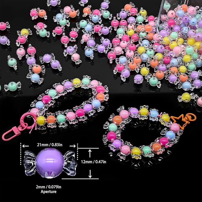 200+ pcs Candy Bulk Assorted Cute Kandi Beads - Image 2