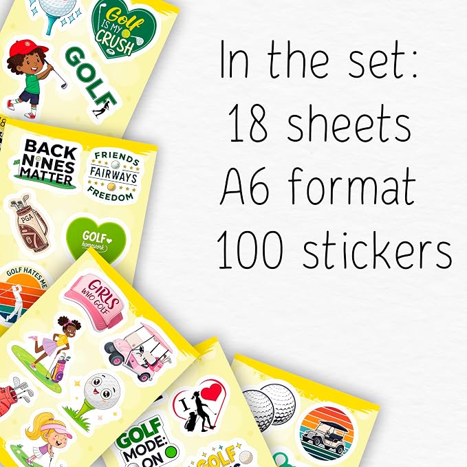 100Pcs Funny Golf Stickers for Water Bottle, Laptop - Image 2