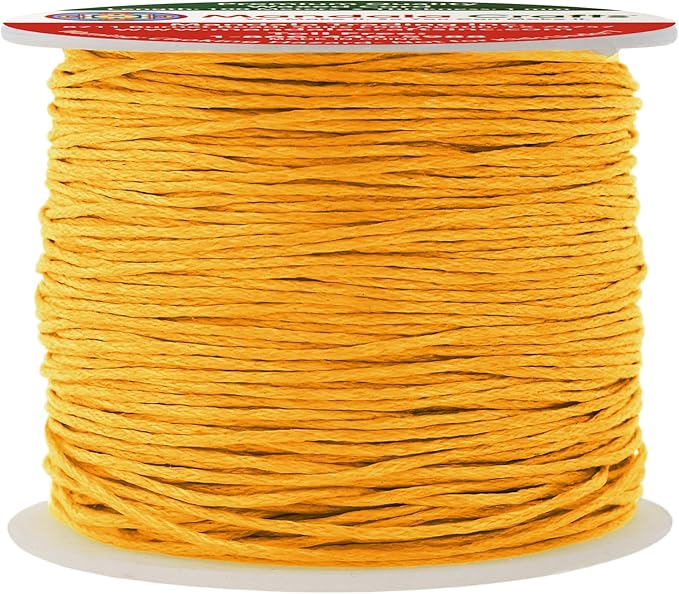 Mandala Crafts 1mm 109 Yards Mustard Yellow Cotton Waxed Cord for Jewelry Making Bracelet Cord Waxed String - Beading String Thread Jewelry Cords for Necklaces String